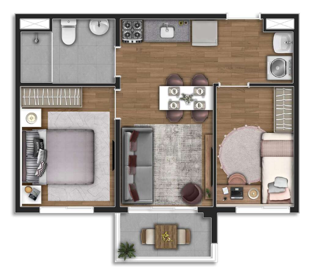 Planta 03 - 2 dorm 41m