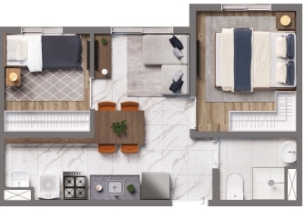 Planta 04 - 2 dorm 31,95m