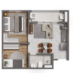 Planta 05 - 2 dorm 35,42m