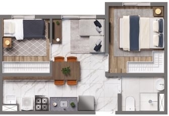 Planta 04 - 2 dorm 31,95m