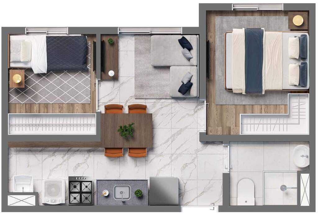 Planta 04 - 2 dorm 31,95m