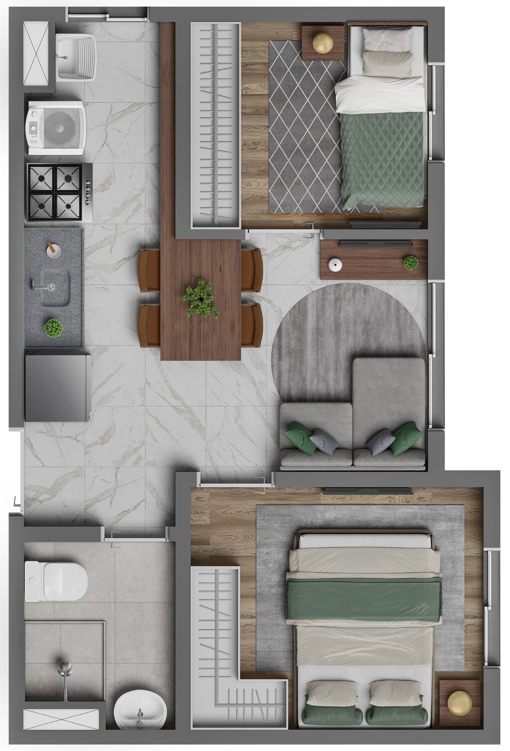 Planta 05 - 2 dorm 32,39m