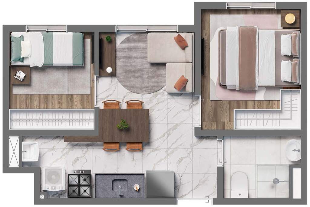Planta 03 - 2 dorm 31,40m
