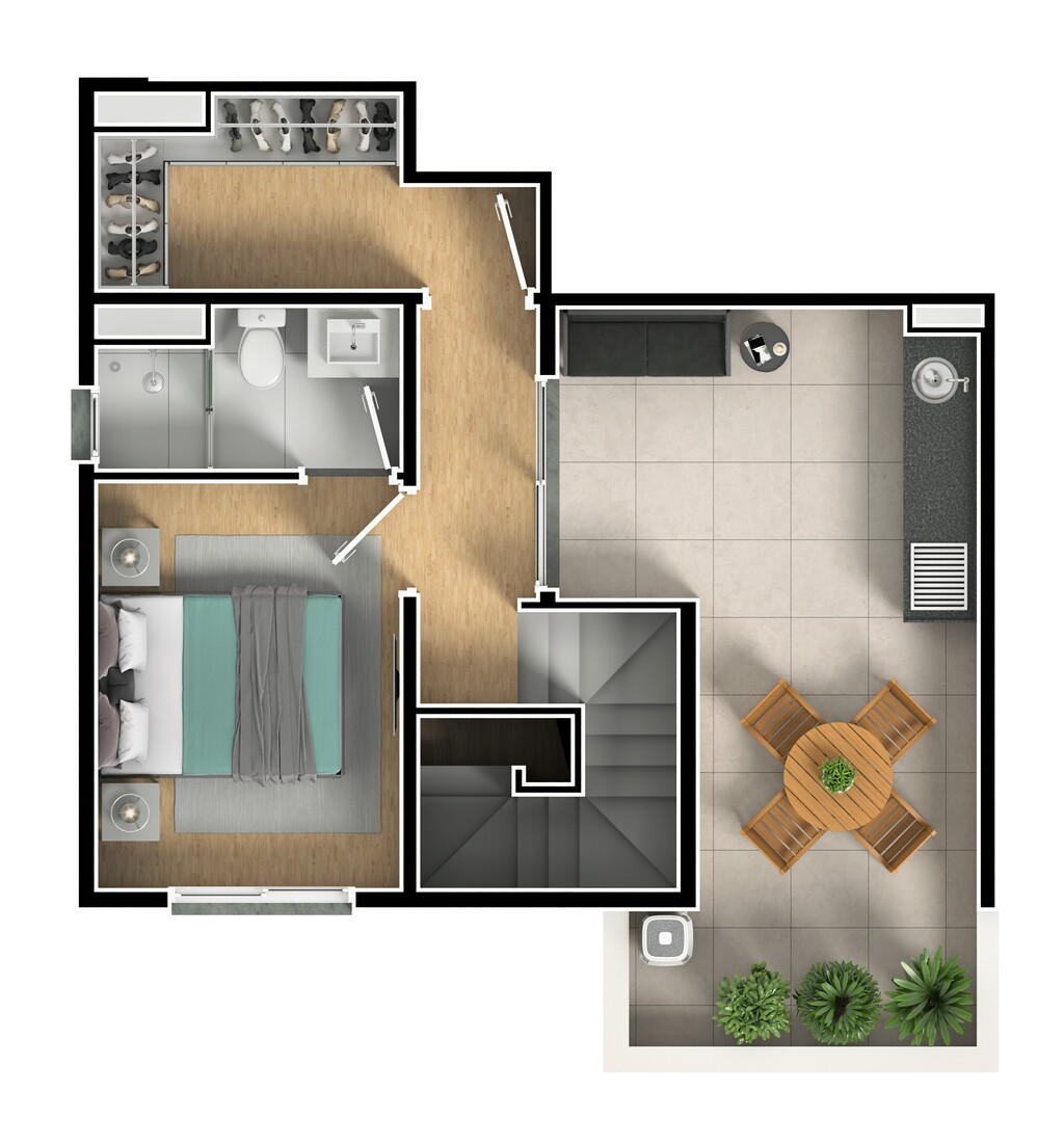 Planta 20 - 2 dorm 84m - cobertura duplex - superior