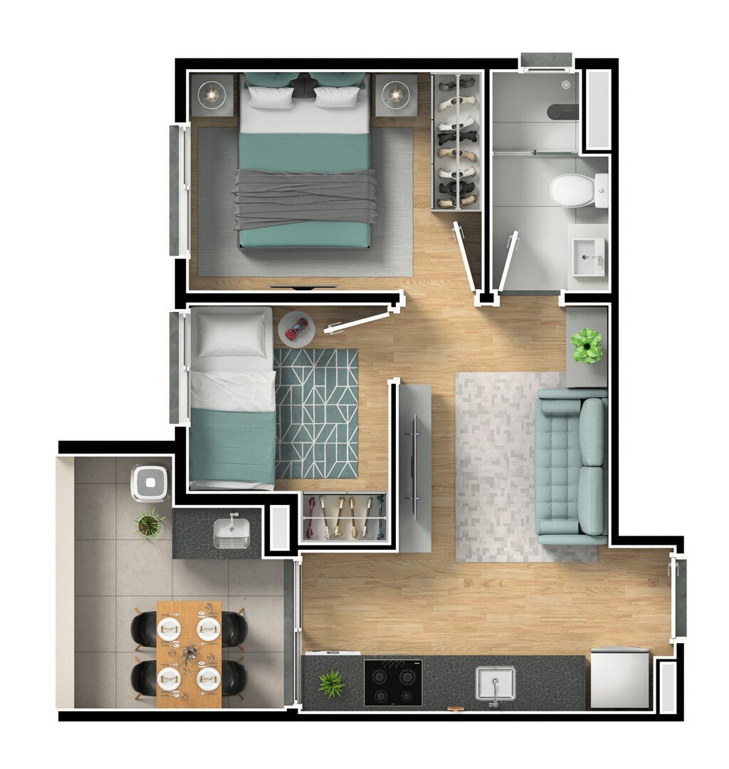 Planta 13 - 2 dorm 38m