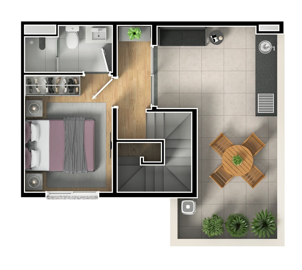Planta 18 - 2 dorm 74m - cobertura duplex - superior