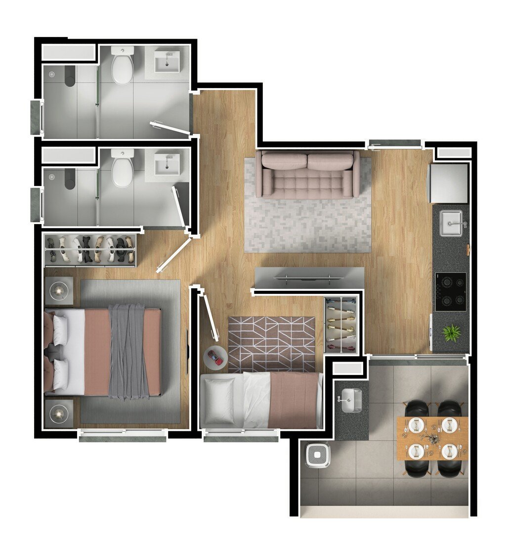 Planta 14 - 2 dorm 42m