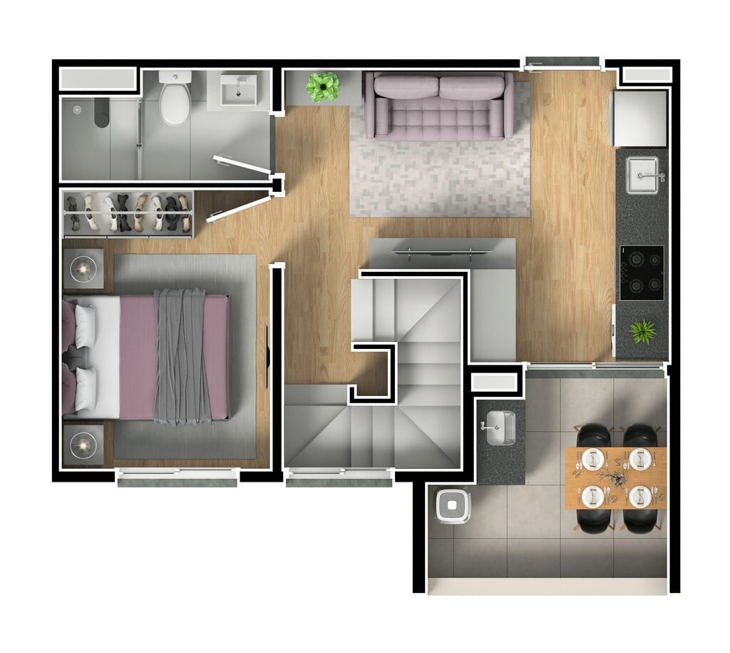 Planta 17 - 2 dorm 74m - cobertura duplex - inferior