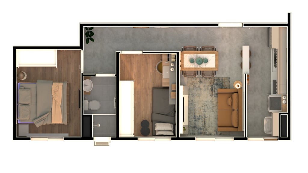 Planta 02 - 2 dorm 42 79m