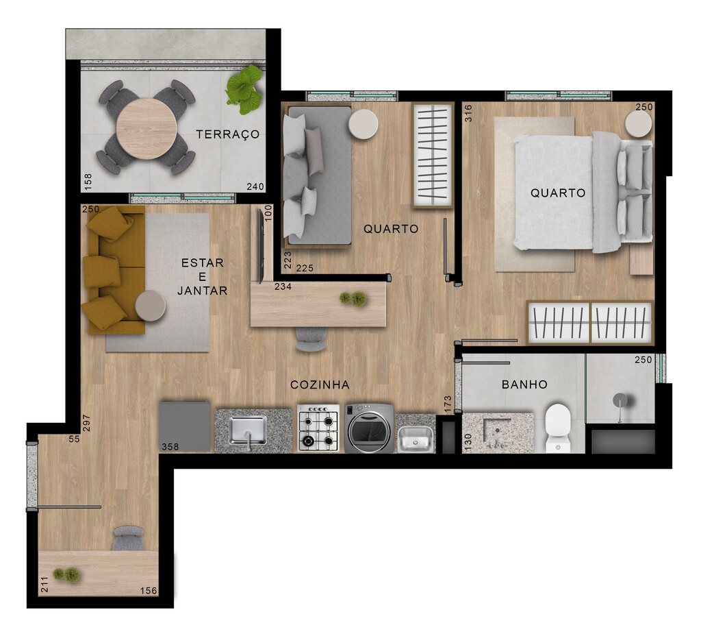 Planta 12 - 2 dorm 41,09m
