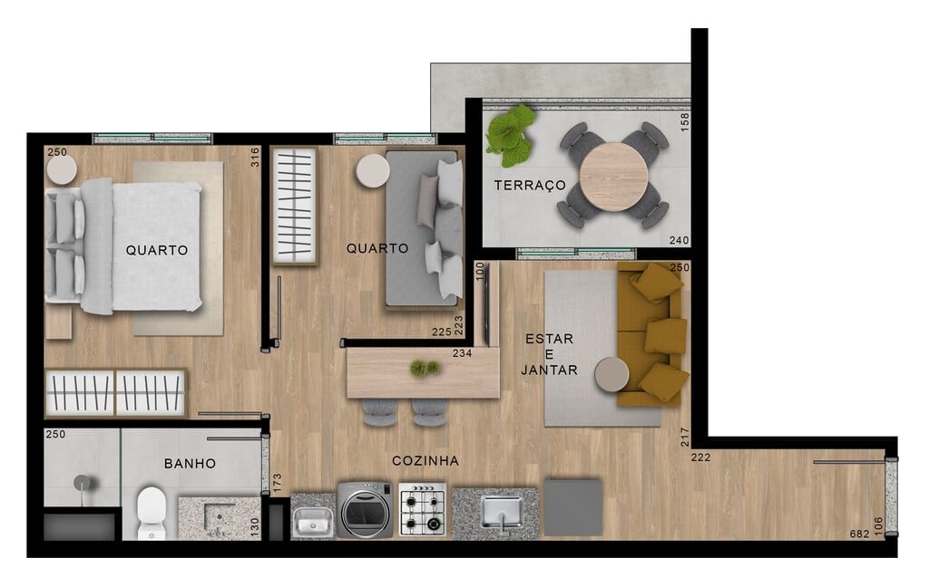 Planta 11 - 2 dorm 40,78m