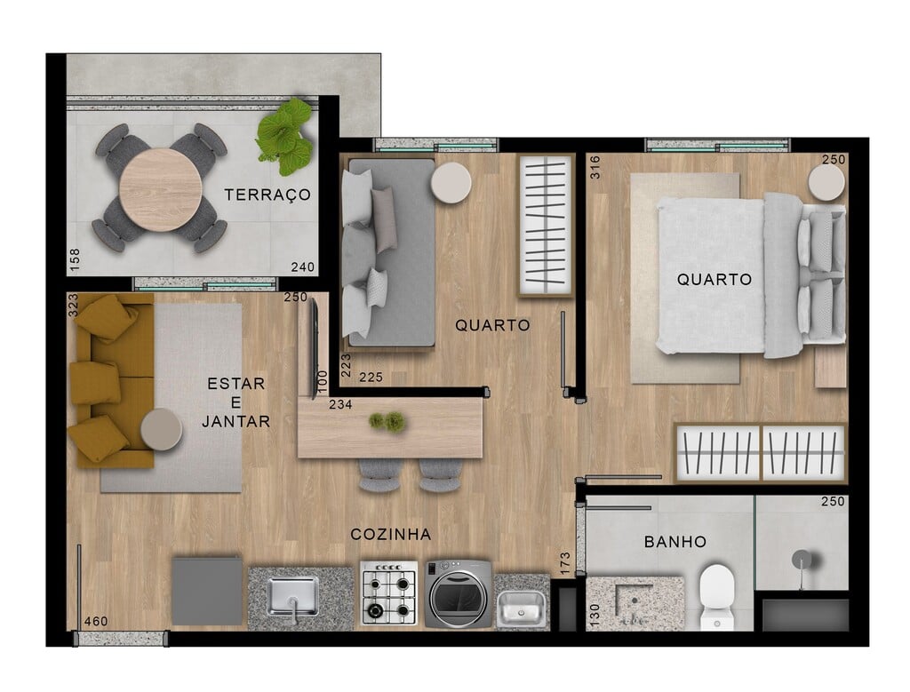 Planta 09 - 2 dorm 37,79m