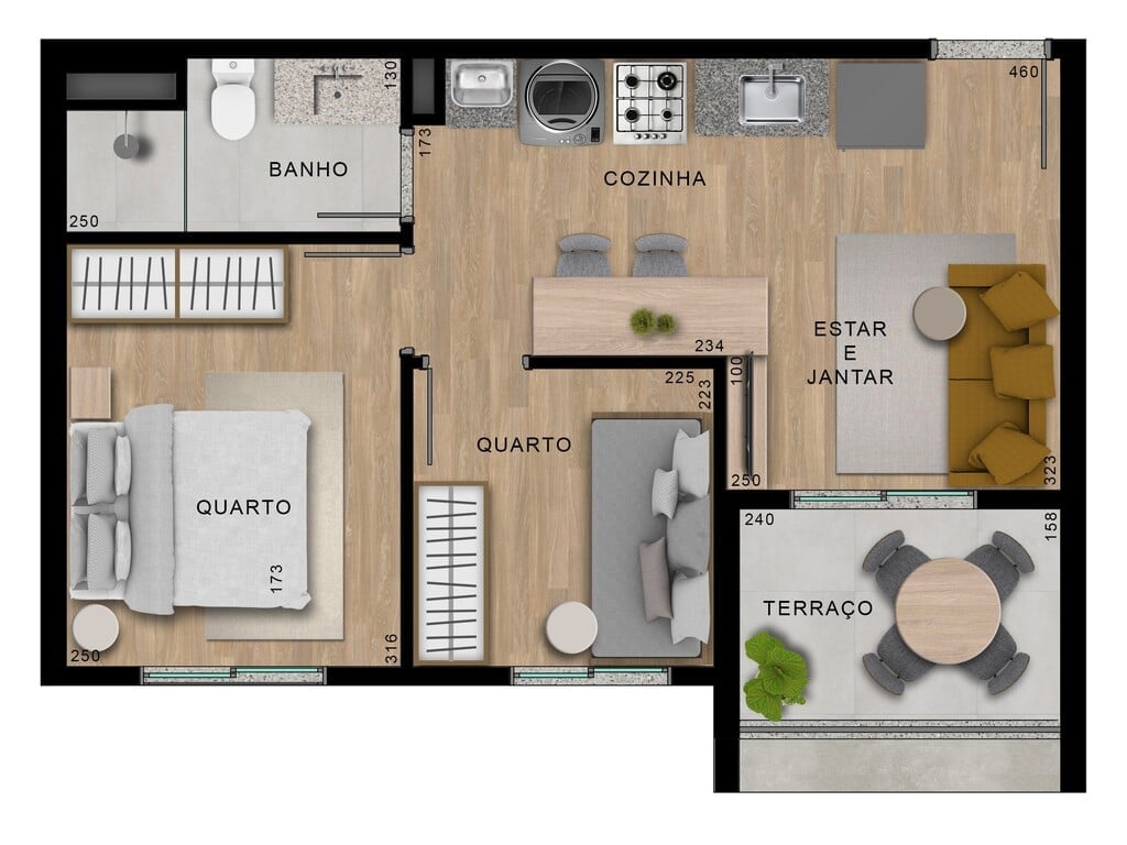 Planta 06 - 2 dorm 37,57m