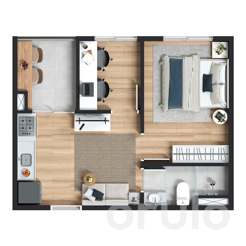 Planta 03 - 1 dorm 28m