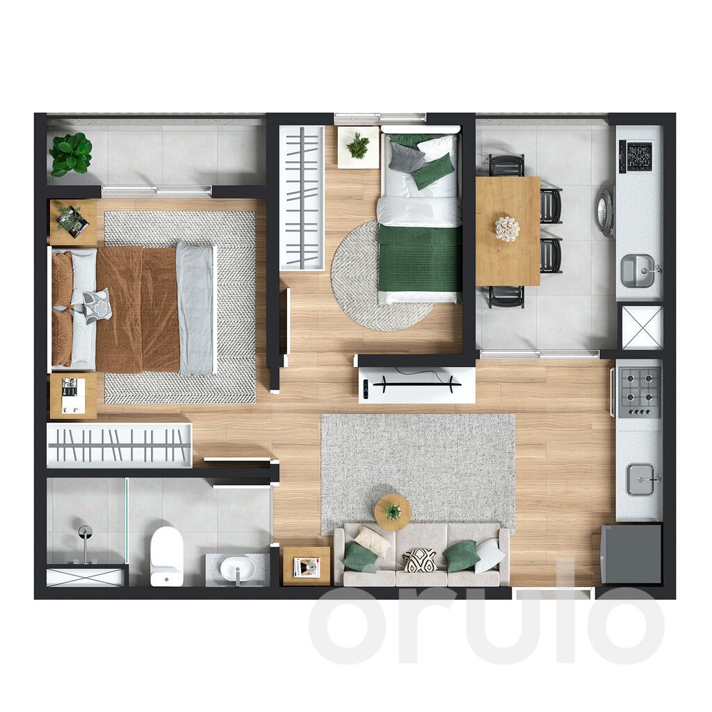 Planta 04  - 2 dorm 28m - opo