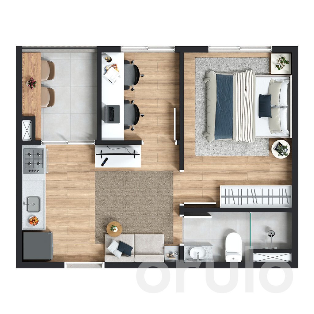 Planta 03 - 1 dorm 28m