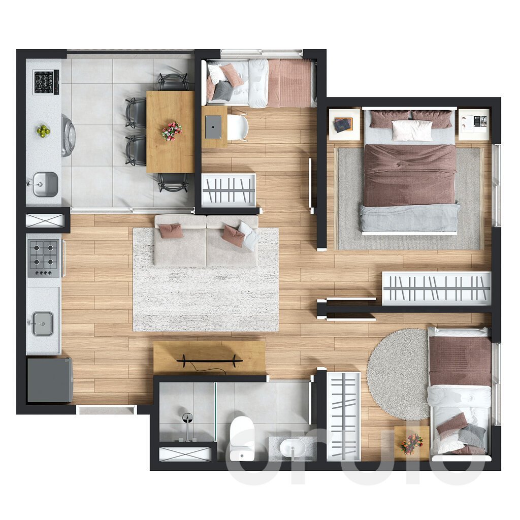 Planta 06 - 3 dorm 39m