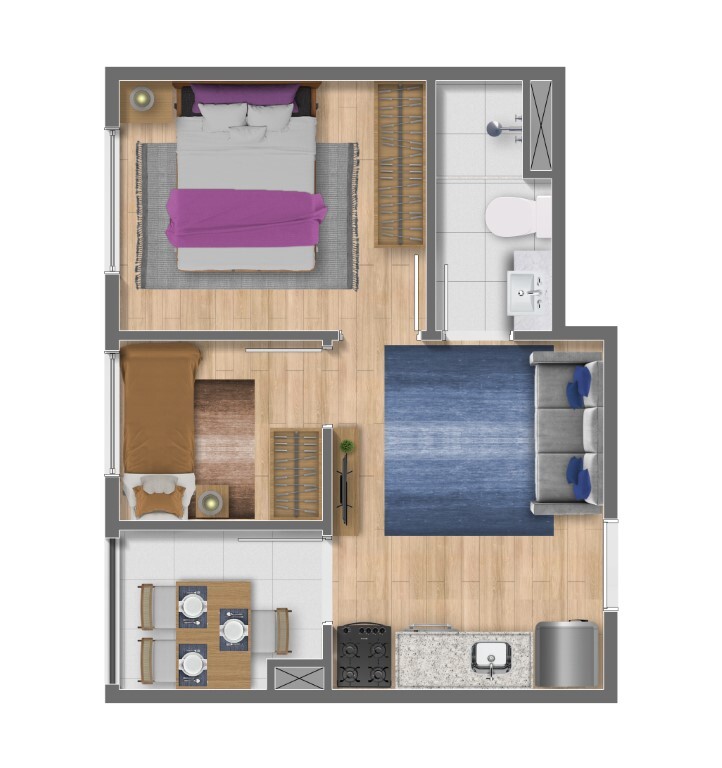 Planta 02 - 2 dorm 28m