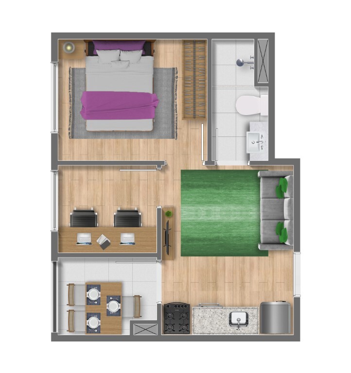 Planta 03 - 1 dorm 28m - opo