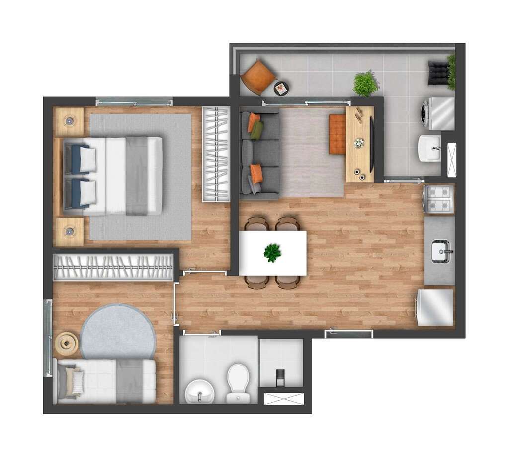 Planta 07 - 2 dorm 41m