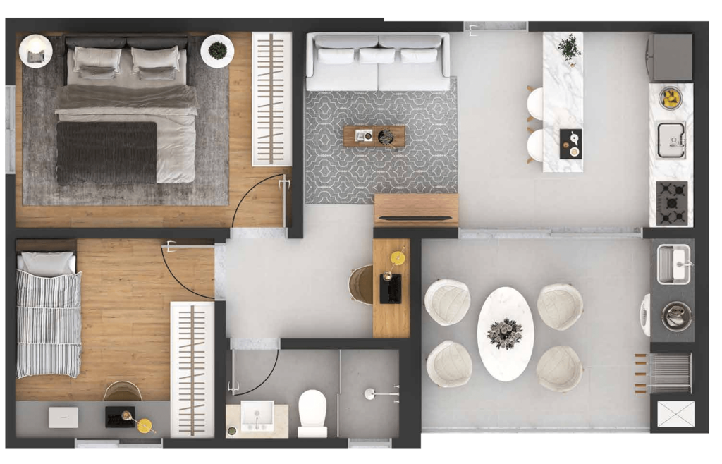 Planta 05 - 2 dorm 48,75m