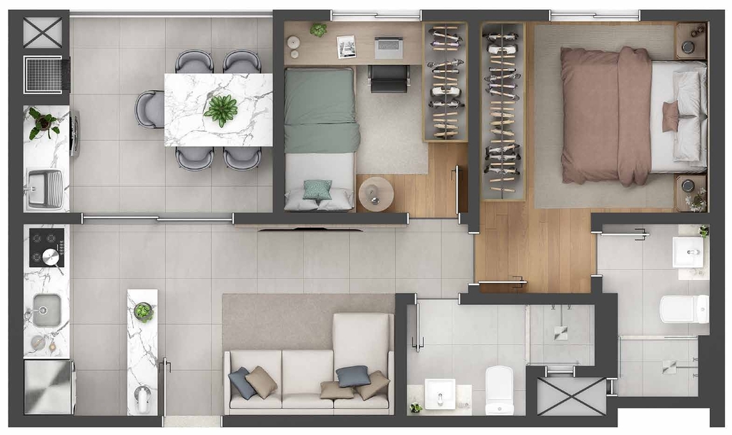 Planta 06 - 2 dorm 49,80m