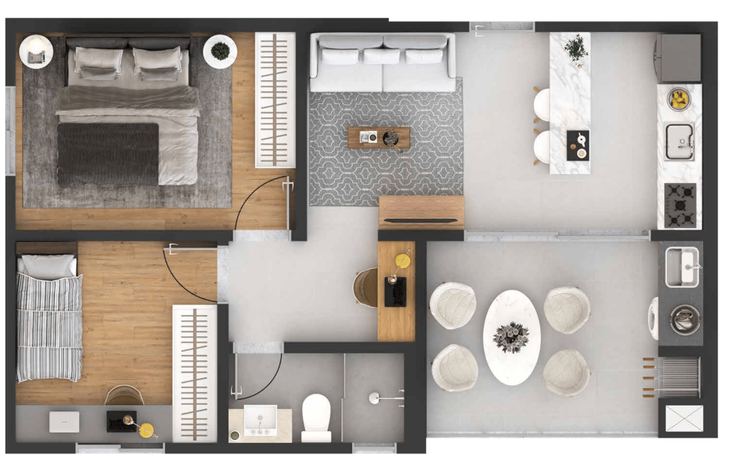 Planta 05 - 2 dorm 48,75m