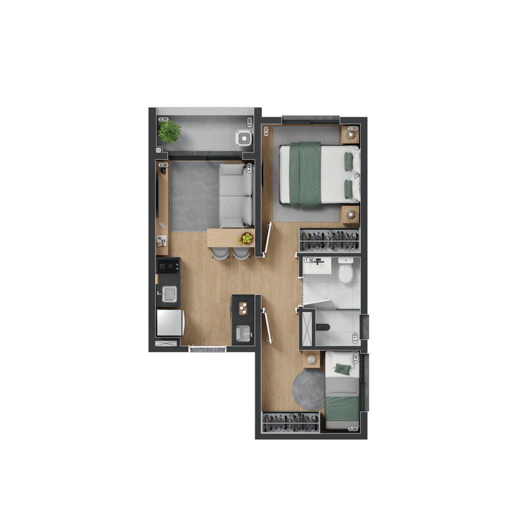 Planta 05 - 2 dorm 35,16m