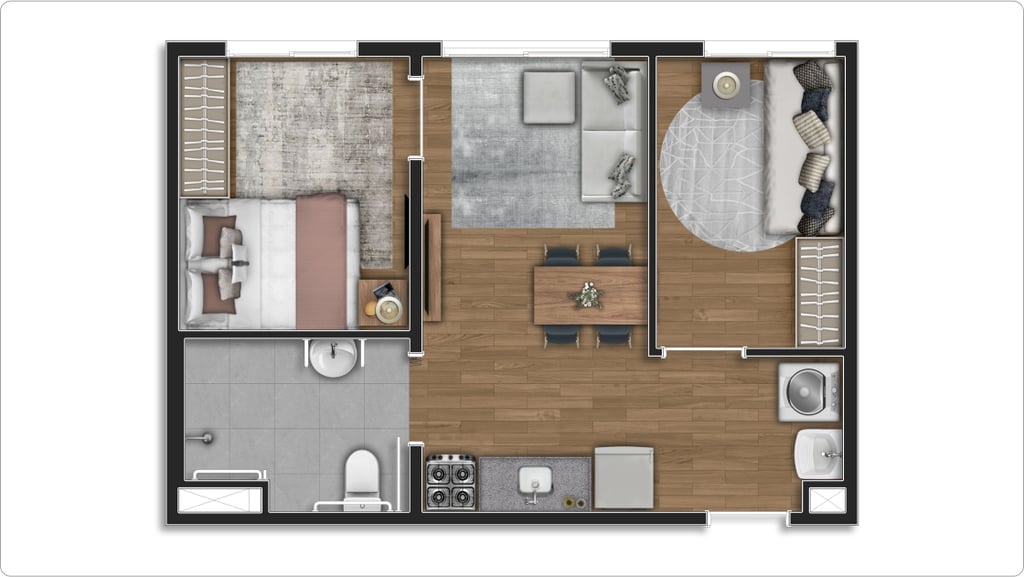Planta 04 - 2 dorm 38m