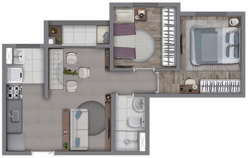 Planta 04 - 2 dorm 41,69m