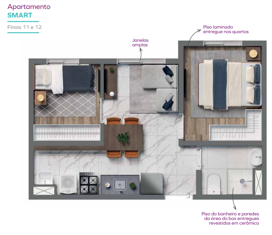 Planta 03 - 2 dorm 32,25m