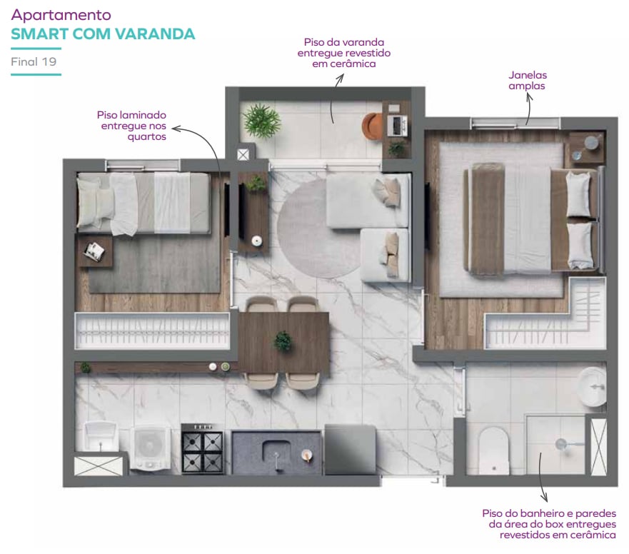 Planta 05 - 2 dorm 34,42m
