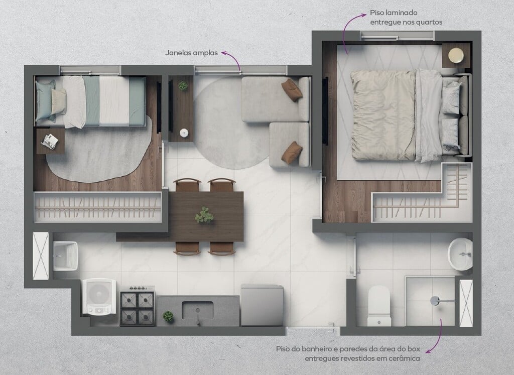 Planta 02 - 2 dorm 31,42m