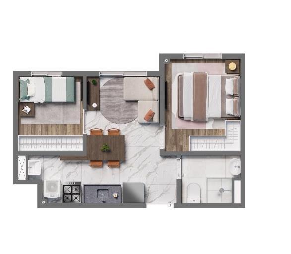 Planta 03 - 2 dorm 31,47m