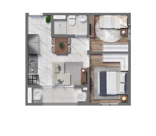 Planta 05 - 2 dorm 36,55m