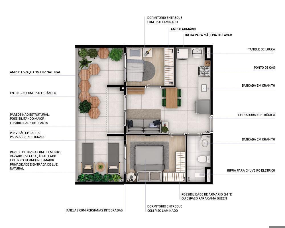 Planta 04 - 2 dorm