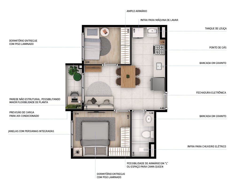 Planta 02 - 2 dorm