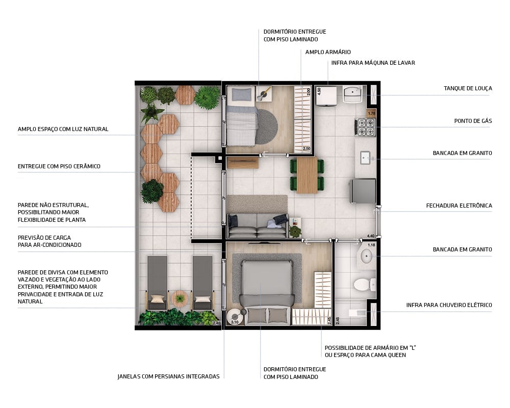 Planta 04 - 2 dorm
