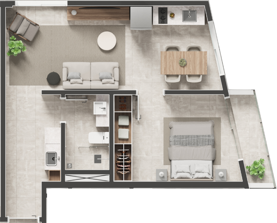 Planta 12 - 1 dorm 43,64m