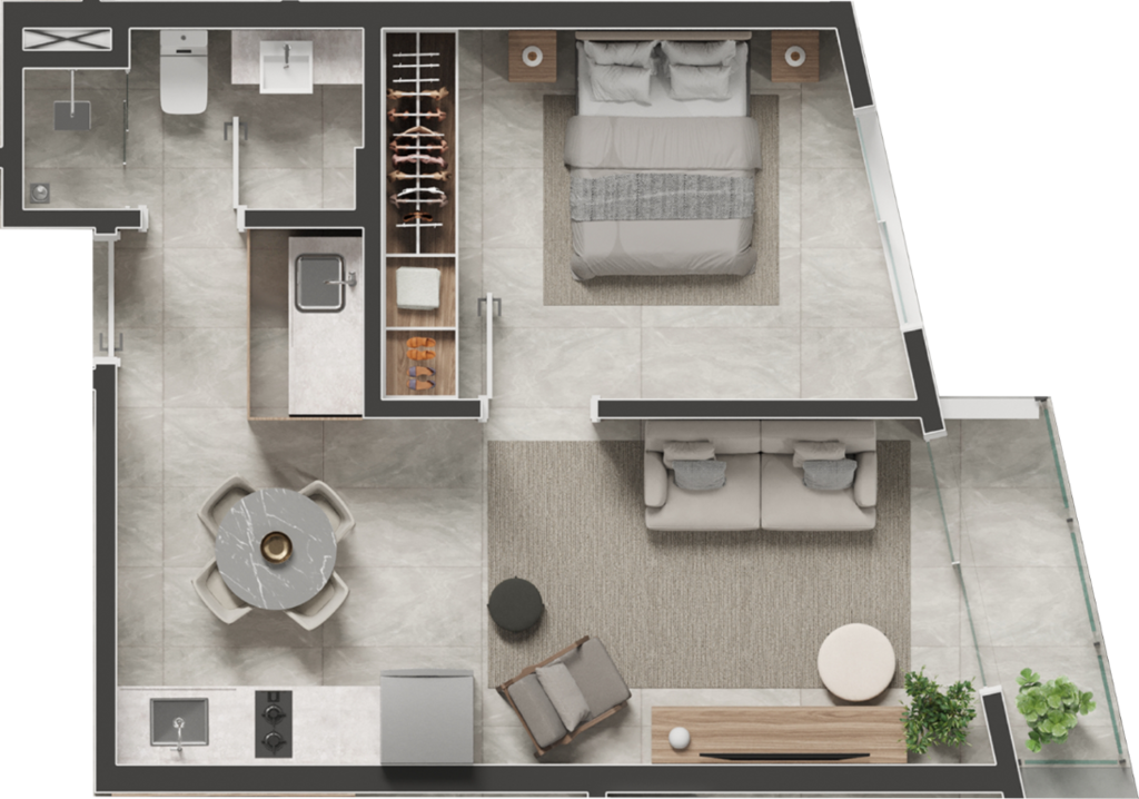 Planta 07 - 1 dorm 39,68m