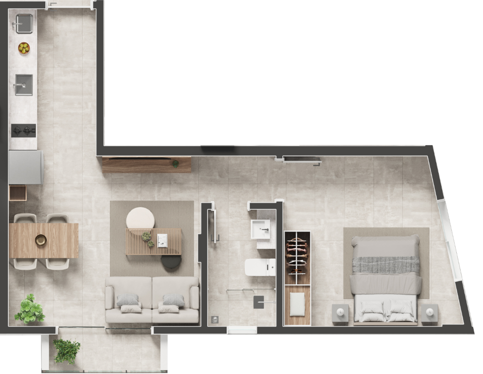 Planta 11 - 1 dorm 43,43m