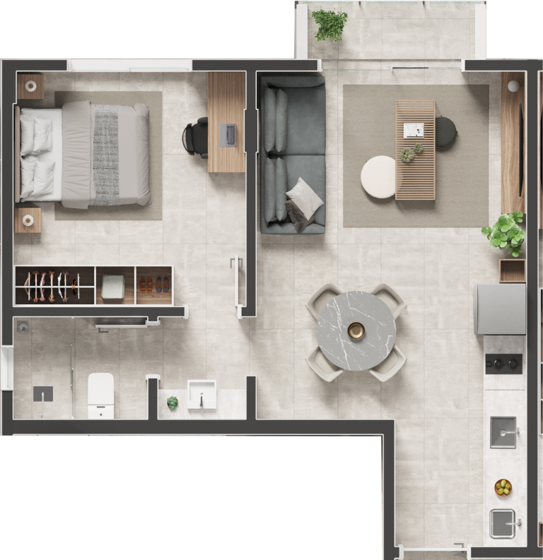 Planta 10 - 1 dorm 42,58m