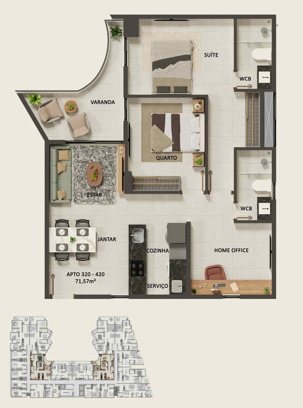 Planta 11 - 2 dorm 71,57m