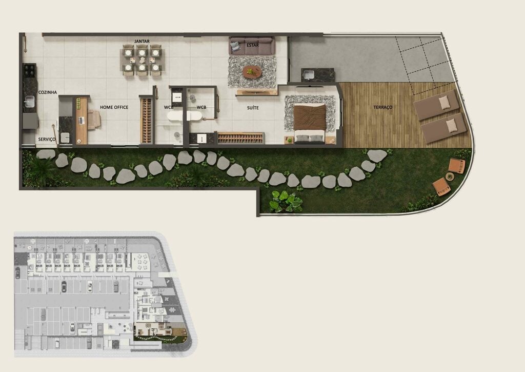 Planta 17 - 1 dorm 138,21m - garden