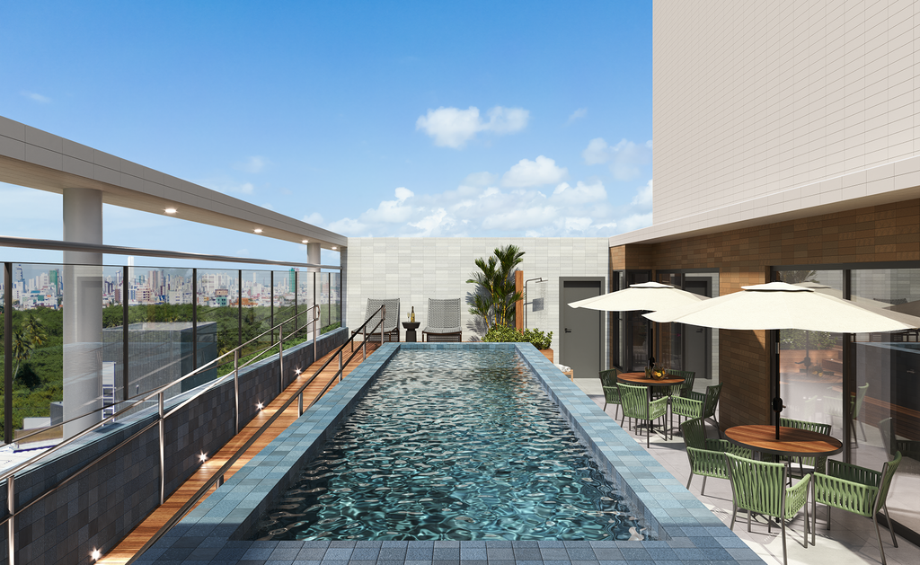 Piscina com deck