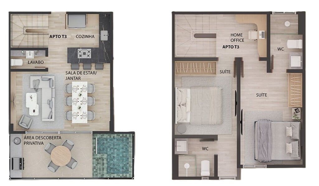 Planta 06 - 2 dorm 87,8m - duplex