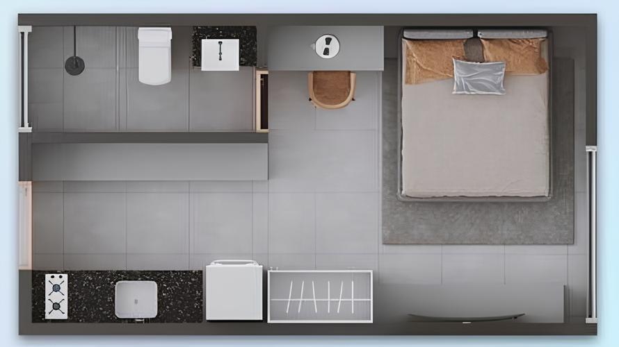 Planta 04 - 1 dorm 22,81m - studio