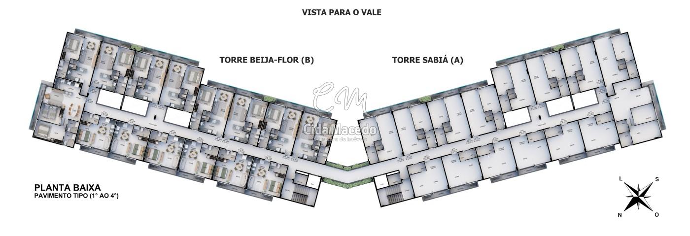 Planta Pavimento tipo 1 ao 4
