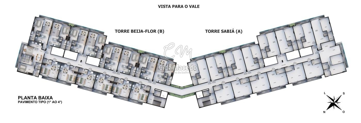 Planta Pavimento tipo 1 ao 4