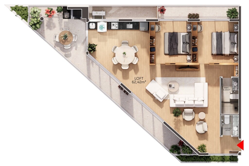 Planta 06 - 2 dorm 106,19m